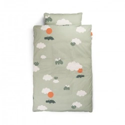 Posteljina Junior Happy Clouds - Green