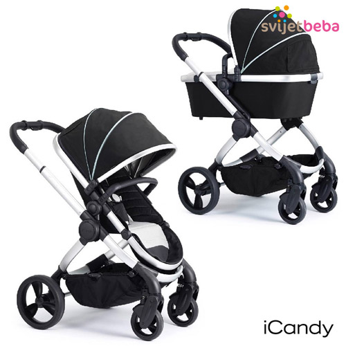 Dječja kolica | iCandy Peach NOVO | Beluga crna, Satin konstrukcija Dječja kolica | iCandy Peach NOVO | Beluga crna, Satin konstrukcija