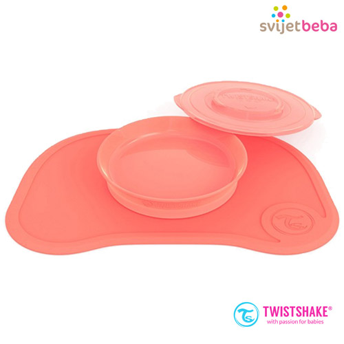 Hranjenje | Podloge za hranjenje | Twistshake - podloga i tanjur Pastel Peach Hranjenje | Podloge za hranjenje | Twistshake - podloga i tanjur Pastel Peach