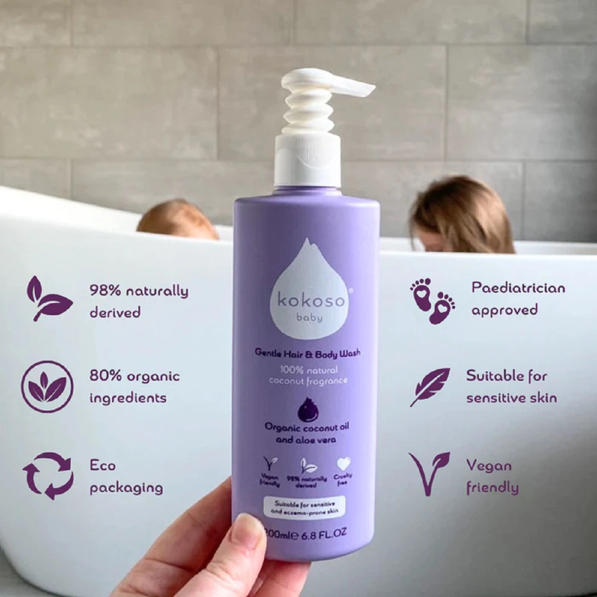 Baby 2U1 gel za kosu i tijelo, 200 ml - s mirisom kokosa-0