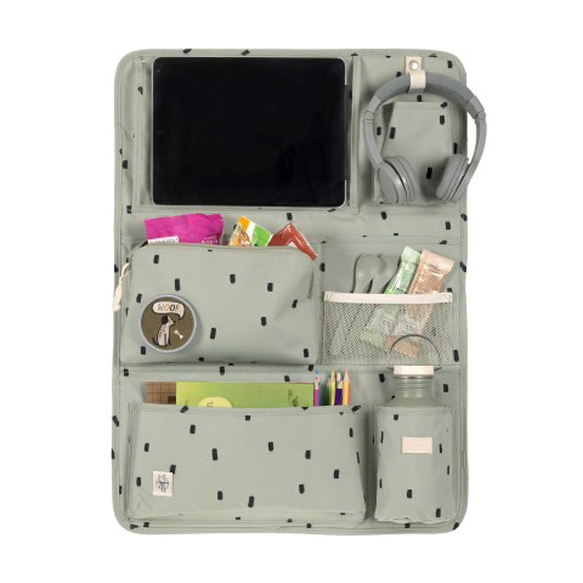 Organizator za automobil Happy Prints - Light Olive-0